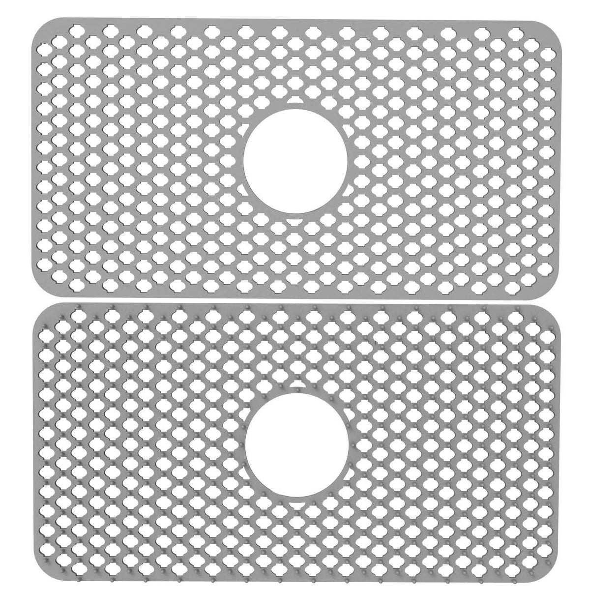2-Piece: Silicon Grid Sink Mat with Central Drain Hole - A-1 Thread Vault