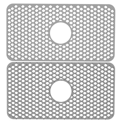 2-Piece: Silicon Grid Sink Mat with Central Drain Hole - A-1 Thread Vault
