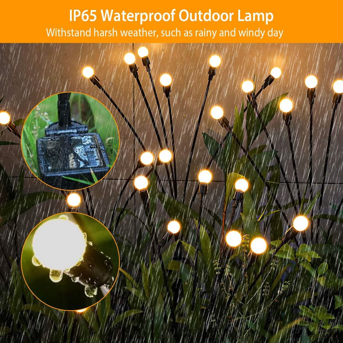 2-Piece: Solar Firefly Lights Swaying Decorative Pathway Lamp - A-1 Thread Vault
