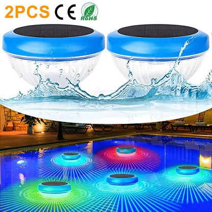 2-Piece: Solar Powered LED Pool Light Gradient Multicolor Changing - A-1 Thread Vault