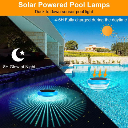 2-Piece: Solar Powered LED Pool Light Gradient Multicolor Changing - A-1 Thread Vault