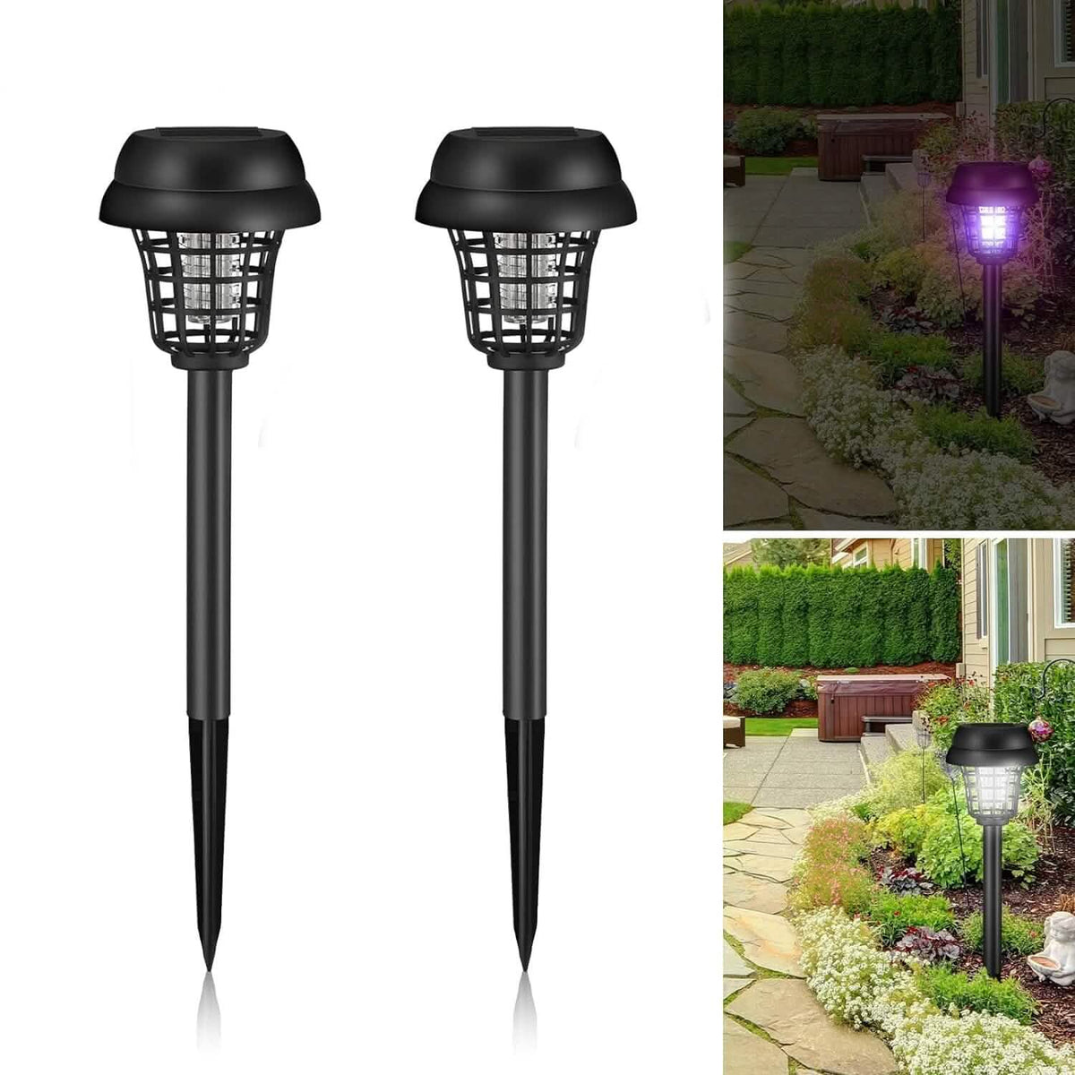 2-Piece: Solar Waterproof Outdoor Bug and Mosquito Zapper - A-1 Thread Vault