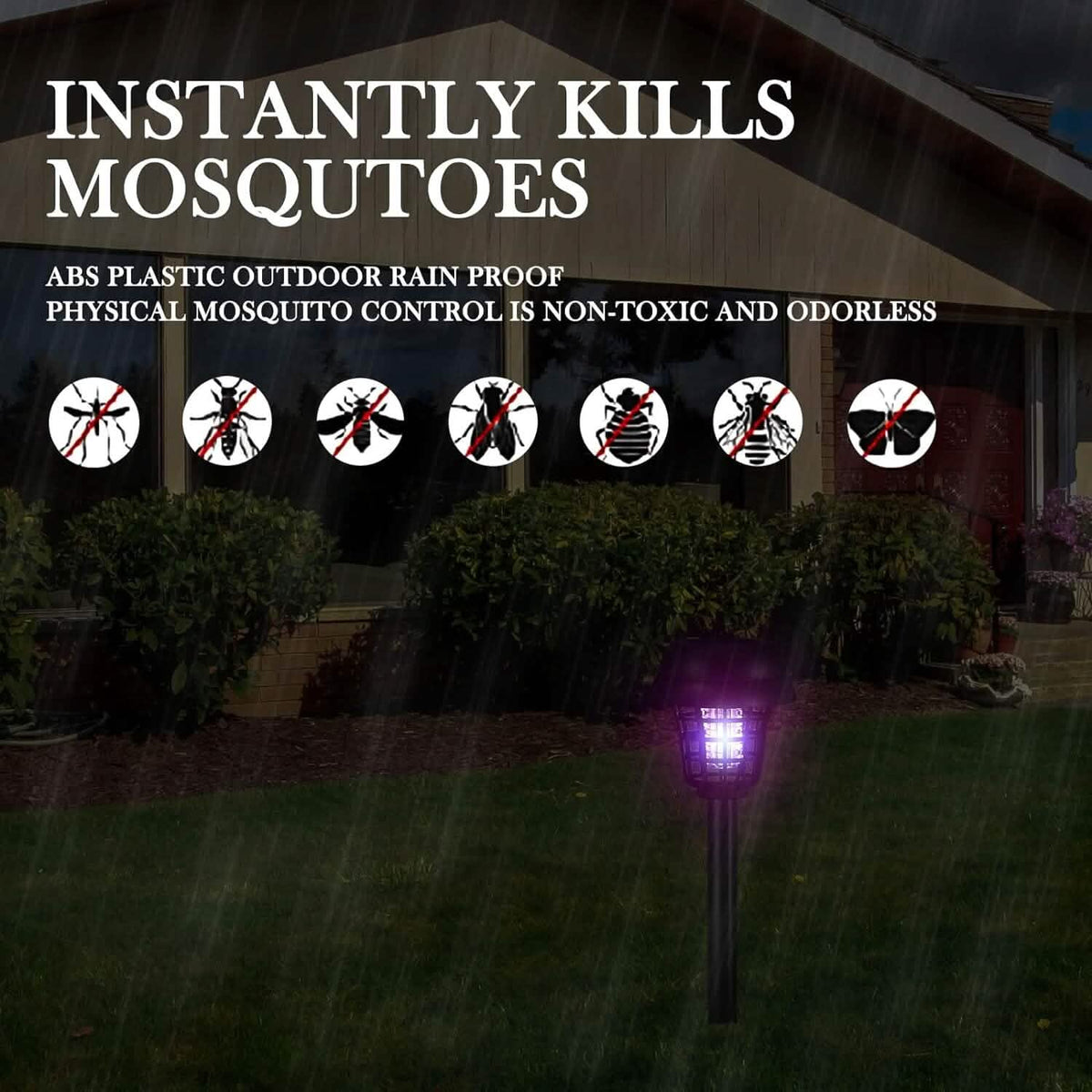 2-Piece: Solar Waterproof Outdoor Bug and Mosquito Zapper - A-1 Thread Vault