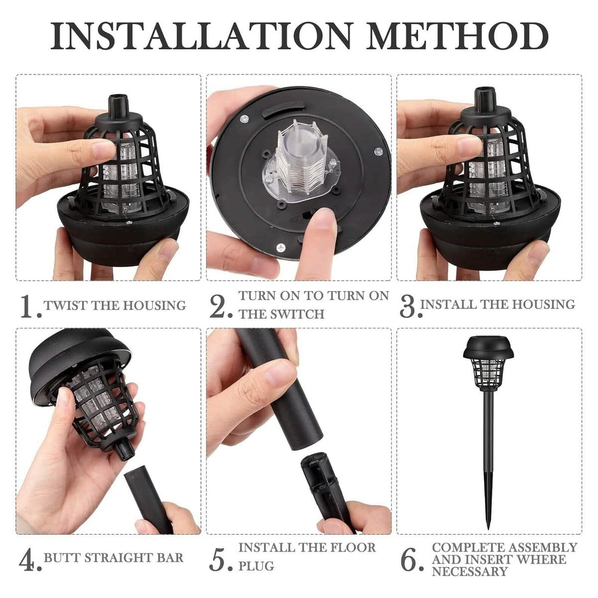 2-Piece: Solar Waterproof Outdoor Bug and Mosquito Zapper - A-1 Thread Vault