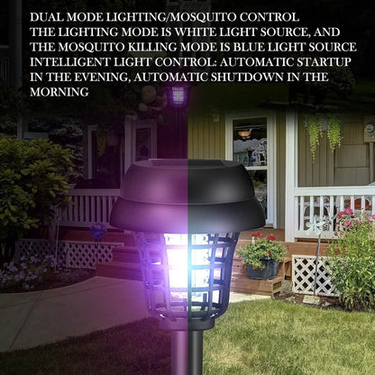 2-Piece: Solar Waterproof Outdoor Bug and Mosquito Zapper - A-1 Thread Vault