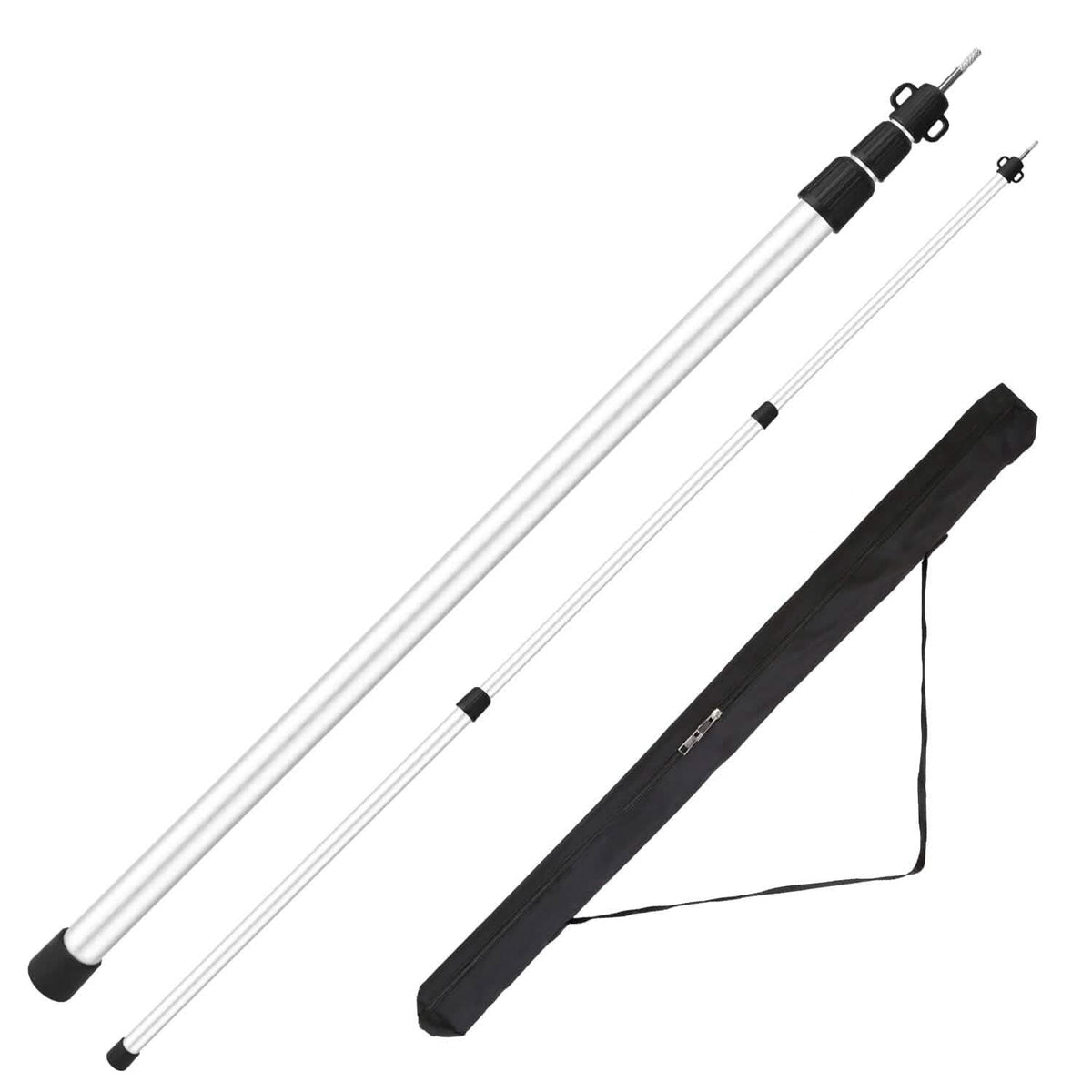 2-Piece: Telescoping Tarp Poles Portable Aluminum Awning Poles - A-1 Thread Vault