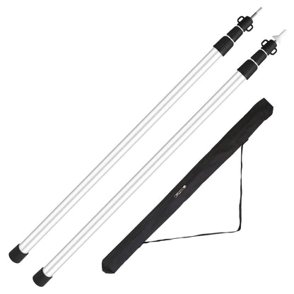 2-Piece: Telescoping Tarp Poles Portable Aluminum Awning Poles - A-1 Thread Vault