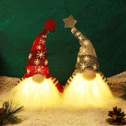 2-Pieces: 11" Lighted Christmas Gnome Santa - A-1 Thread Vault