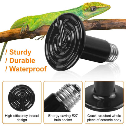 2-Pieces: 150W Infrared Reptile Heat Lamp No Light Emitting - A-1 Thread Vault