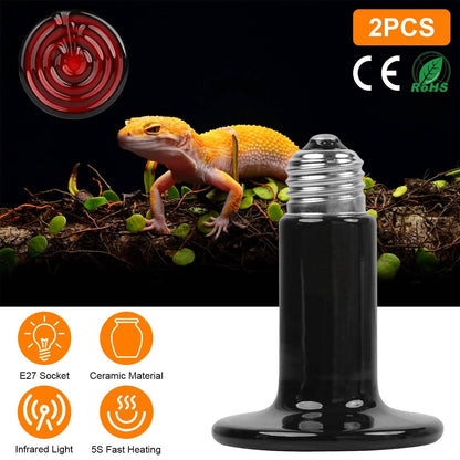 2-Pieces: 150W Infrared Reptile Heat Lamp No Light Emitting - A-1 Thread Vault