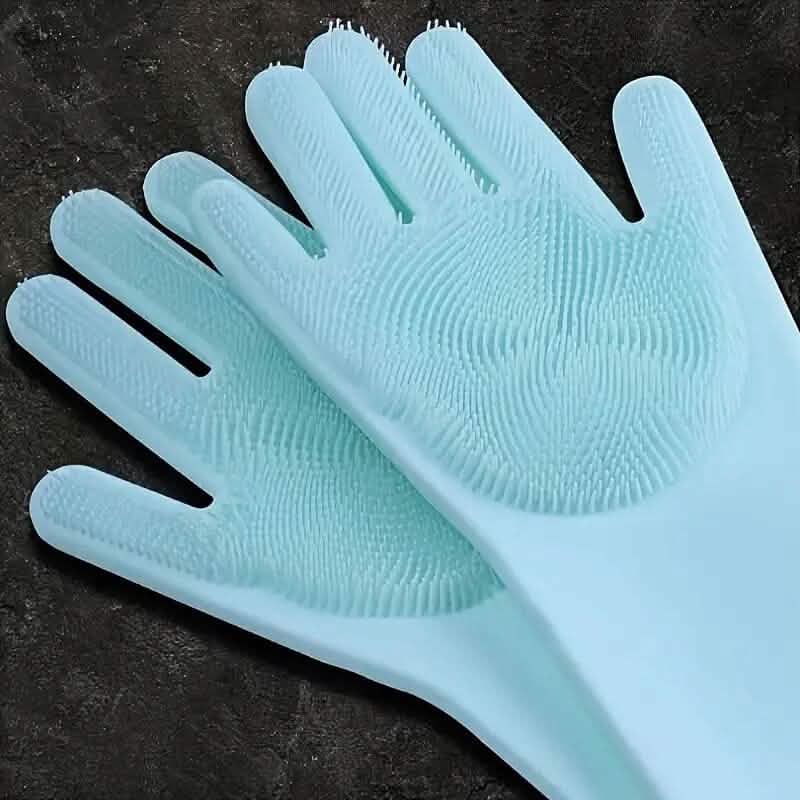 2-Pieces: 2-in-1 Pet Dog Bath Gloves with Silicone Brush - A-1 Thread Vault