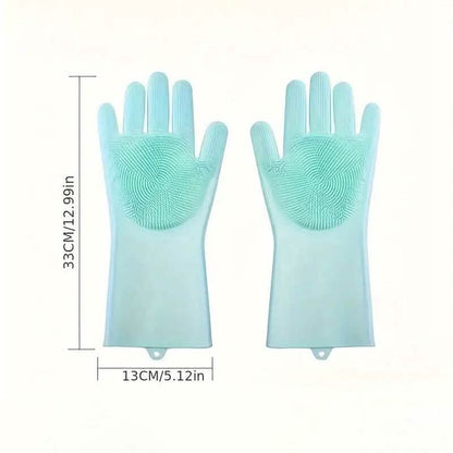 2-Pieces: 2-in-1 Pet Dog Bath Gloves with Silicone Brush - A-1 Thread Vault