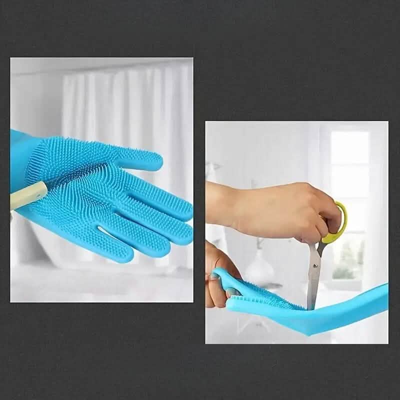 2-Pieces: 2-in-1 Pet Dog Bath Gloves with Silicone Brush - A-1 Thread Vault