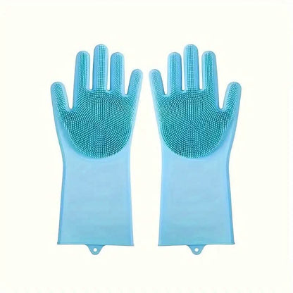 2-Pieces: 2-in-1 Pet Dog Bath Gloves with Silicone Brush - A-1 Thread Vault