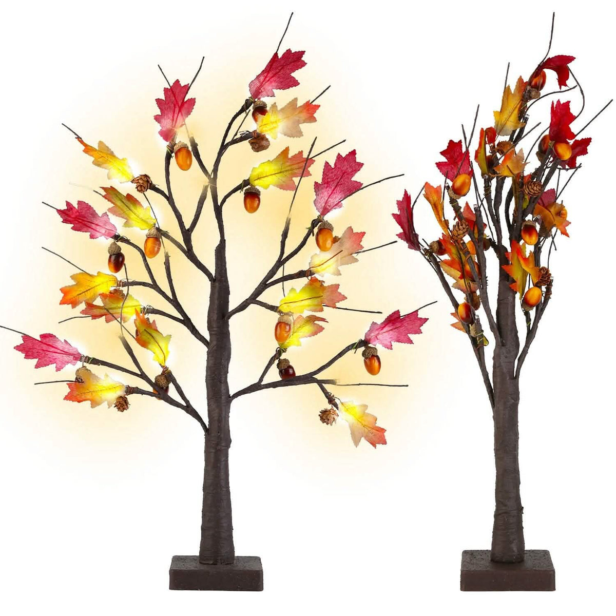 2-Pieces: 2FT Artificial Lighted Maple Tree with 24-Pieces Warm White LED Beads - A-1 Thread Vault