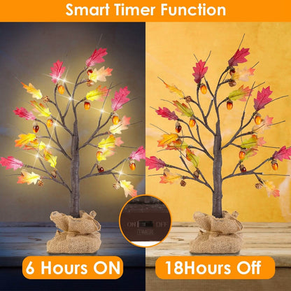 2-Pieces: 2FT Artificial Lighted Maple Tree with 24-Pieces Warm White LED Beads - A-1 Thread Vault