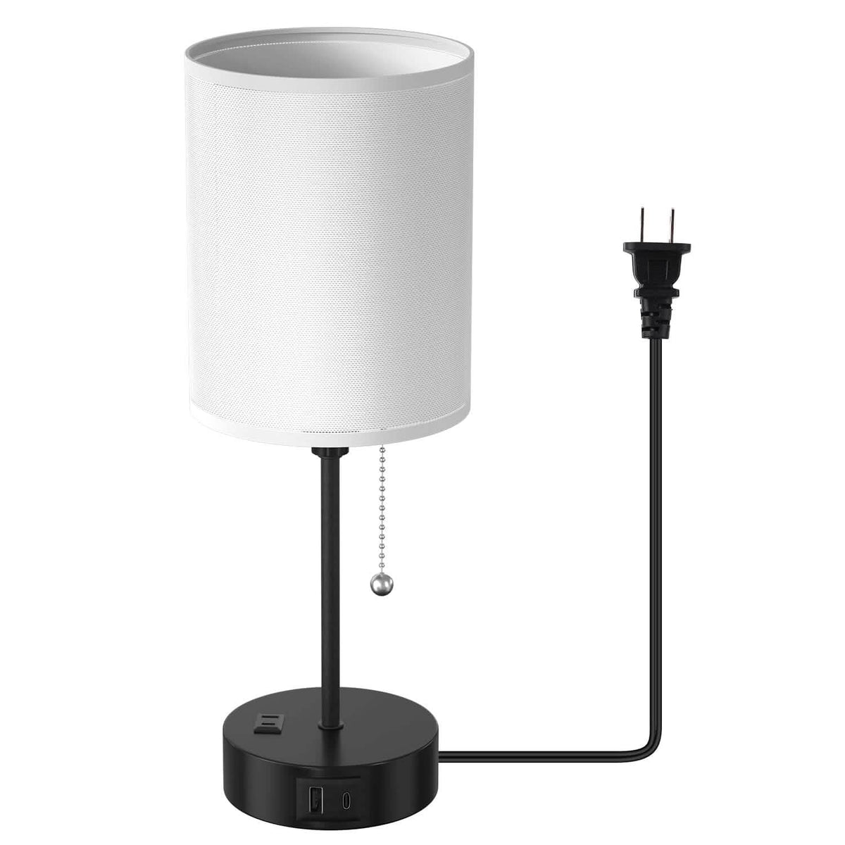 2-Pieces: Bedside Lamps 3 Color Modes USB C+A AC Output Ports Pull Chain - A-1 Thread Vault