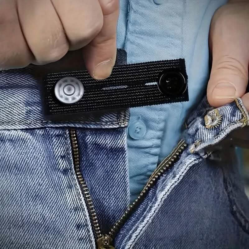 2-Pack: Black Interlocking Tape Waistband Extender Buttons for Jeans and Pants - A-1 Thread Vault