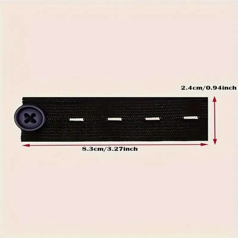 2-Pack: Black Interlocking Tape Waistband Extender Buttons for Jeans and Pants - A-1 Thread Vault