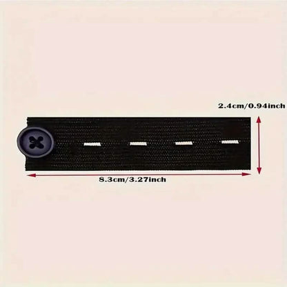 2-Pack: Black Interlocking Tape Waistband Extender Buttons for Jeans and Pants - A-1 Thread Vault