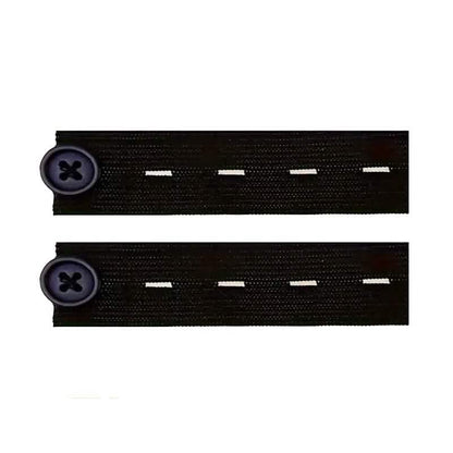 2-Pack: Black Interlocking Tape Waistband Extender Buttons for Jeans and Pants - A-1 Thread Vault