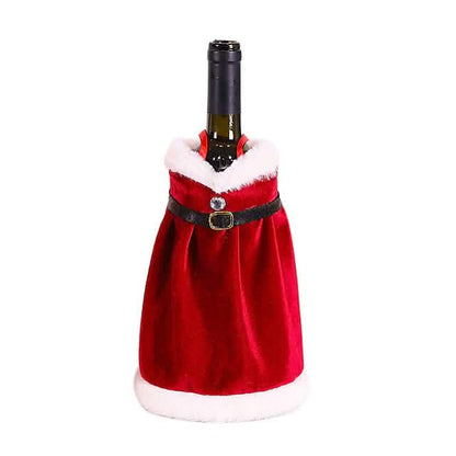 2-Pieces: Christmas Wine Bottle Cover Merry Christmas Decor - A-1 Thread Vault