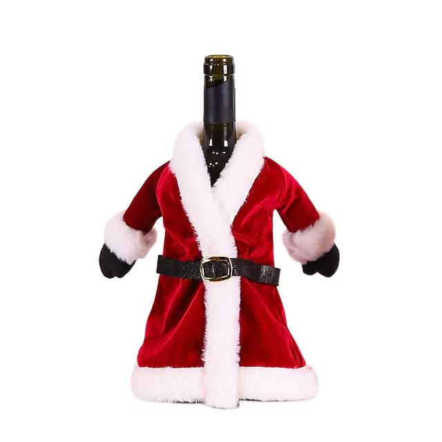 2-Pieces: Christmas Wine Bottle Cover Merry Christmas Decor - A-1 Thread Vault