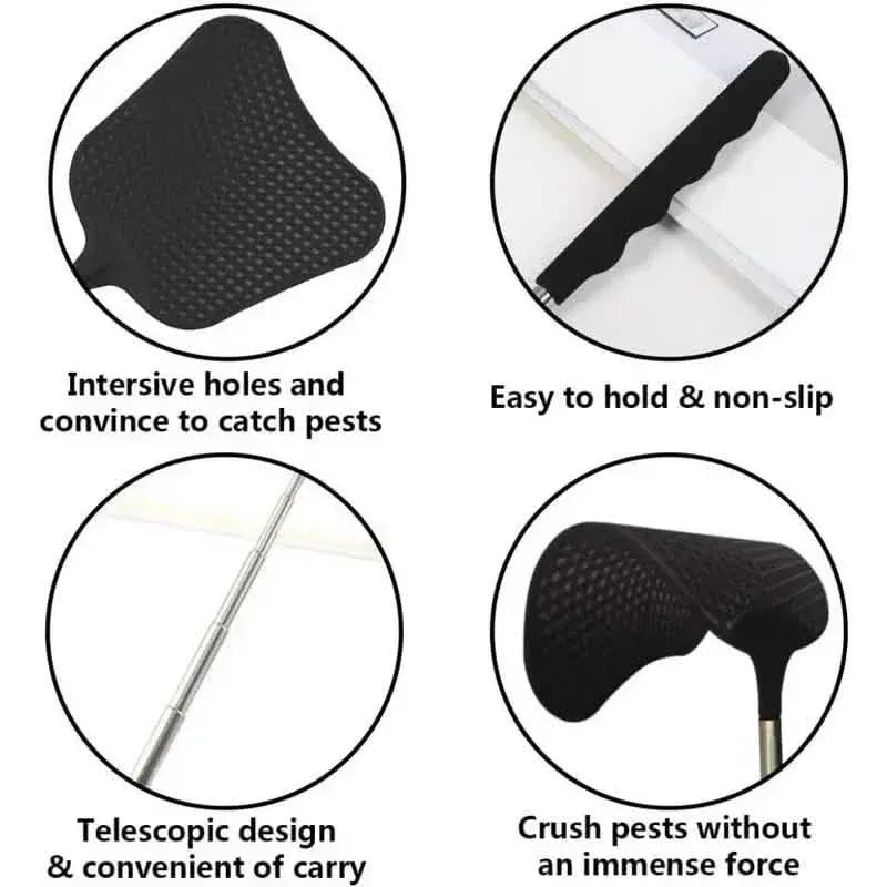 2-Pieces: Heavy Duty Telescopic Fly Swatter Set - A-1 Thread Vault