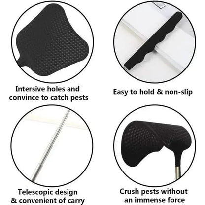2-Pieces: Heavy Duty Telescopic Fly Swatter Set - A-1 Thread Vault