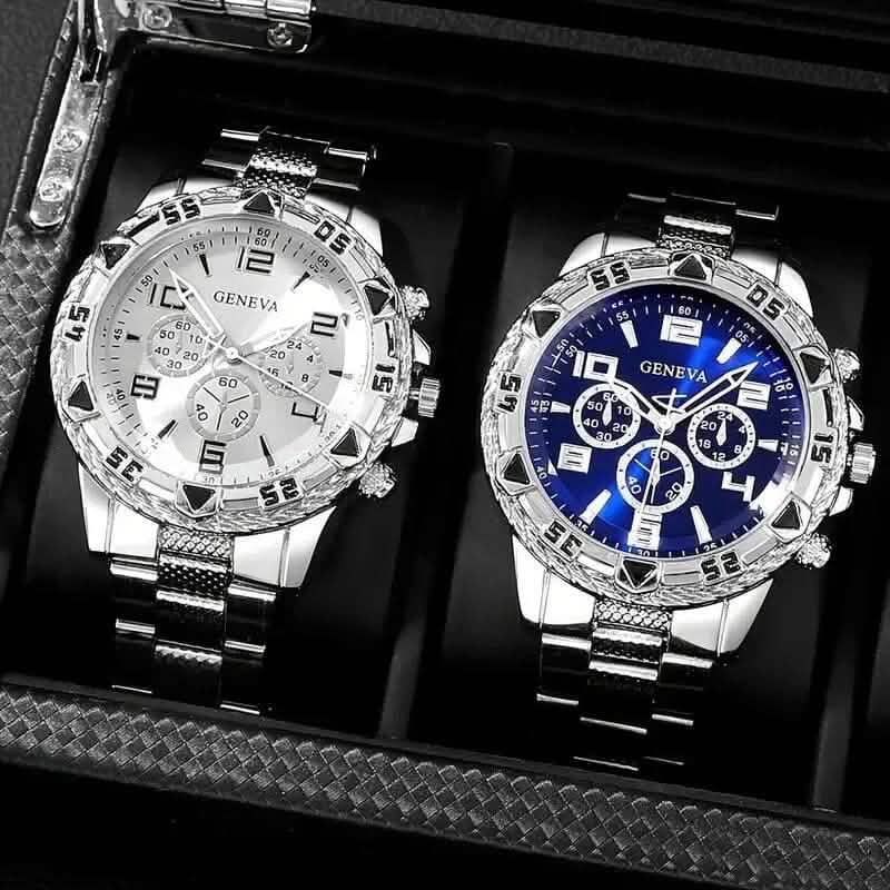 2-Pieces: High-End Fashion Handsome Quartz Wrist Watch - A-1 Thread Vault
