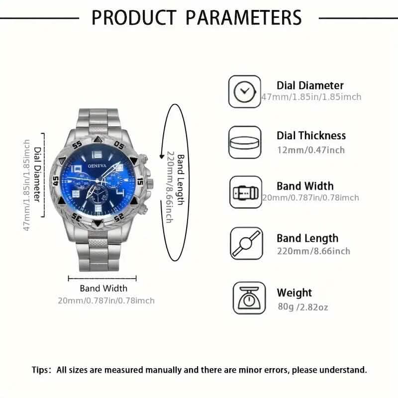 2-Pieces: High-End Fashion Handsome Quartz Wrist Watch - A-1 Thread Vault