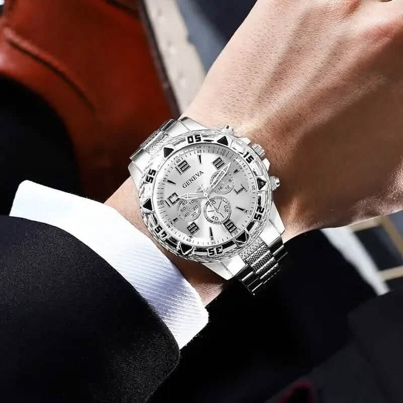2-Pieces: High-End Fashion Handsome Quartz Wrist Watch - A-1 Thread Vault
