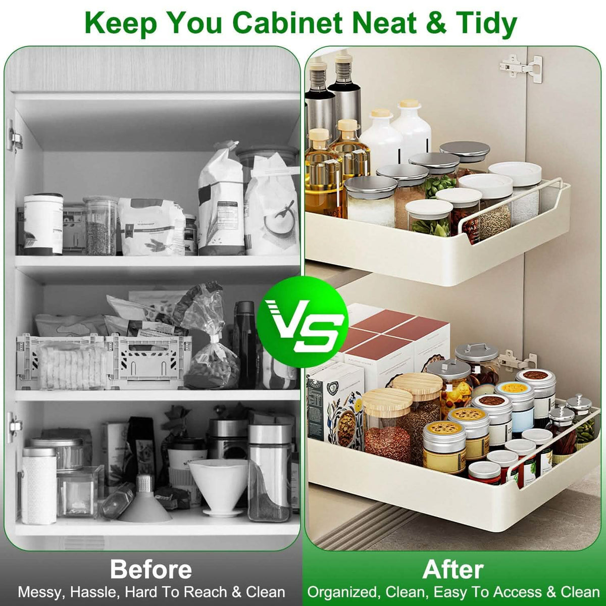 2-Pieces: Pull Out Cabinet Organizers - A-1 Thread Vault