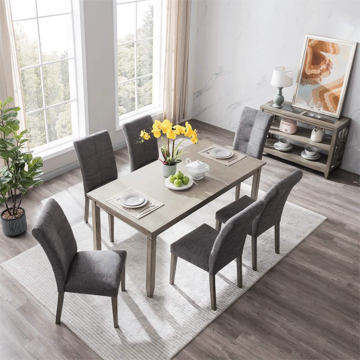 2-Pieces Set: Dining Room Chairs with Solid Wood Legs - A-1 Thread Vault