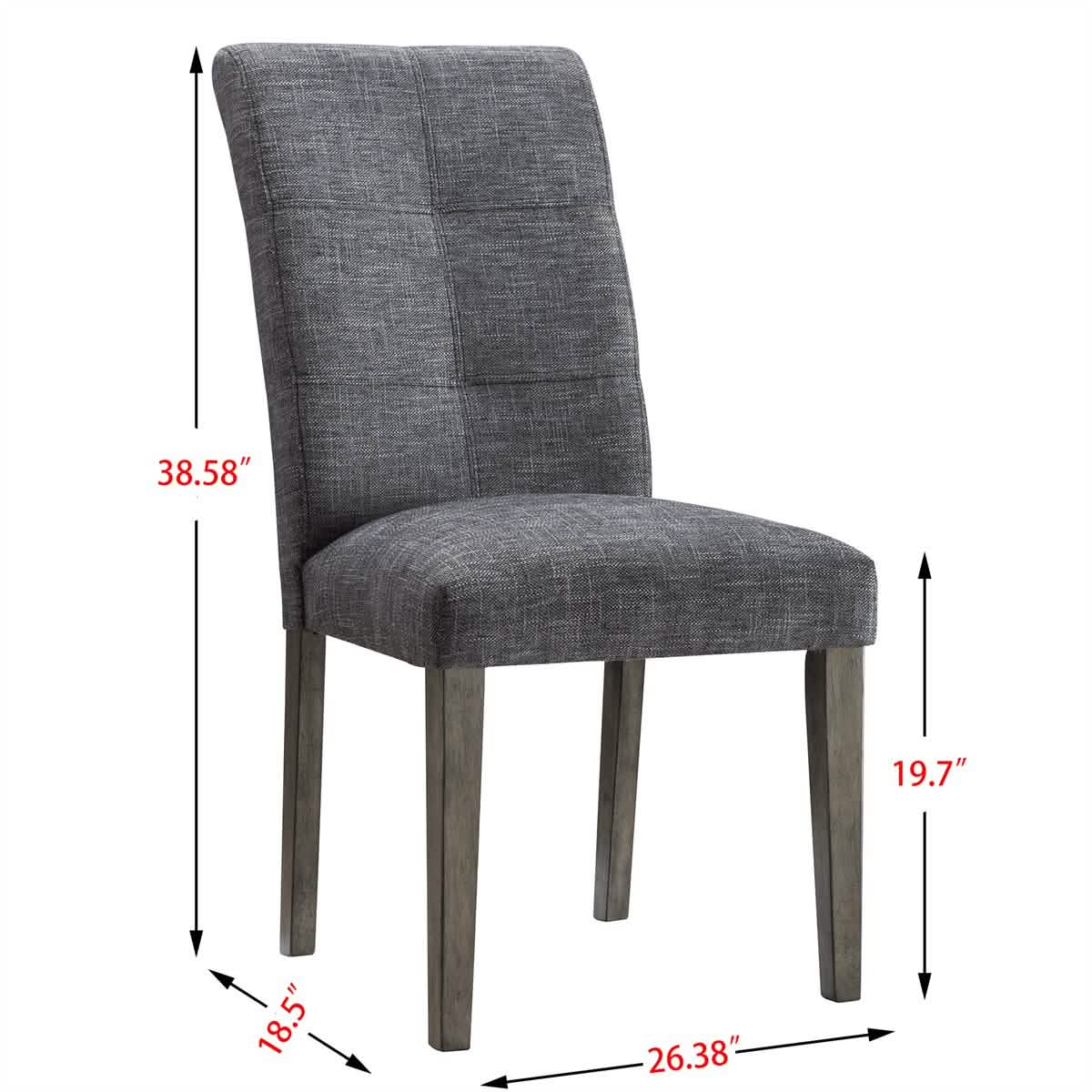2-Pieces Set: Dining Room Chairs with Solid Wood Legs - A-1 Thread Vault