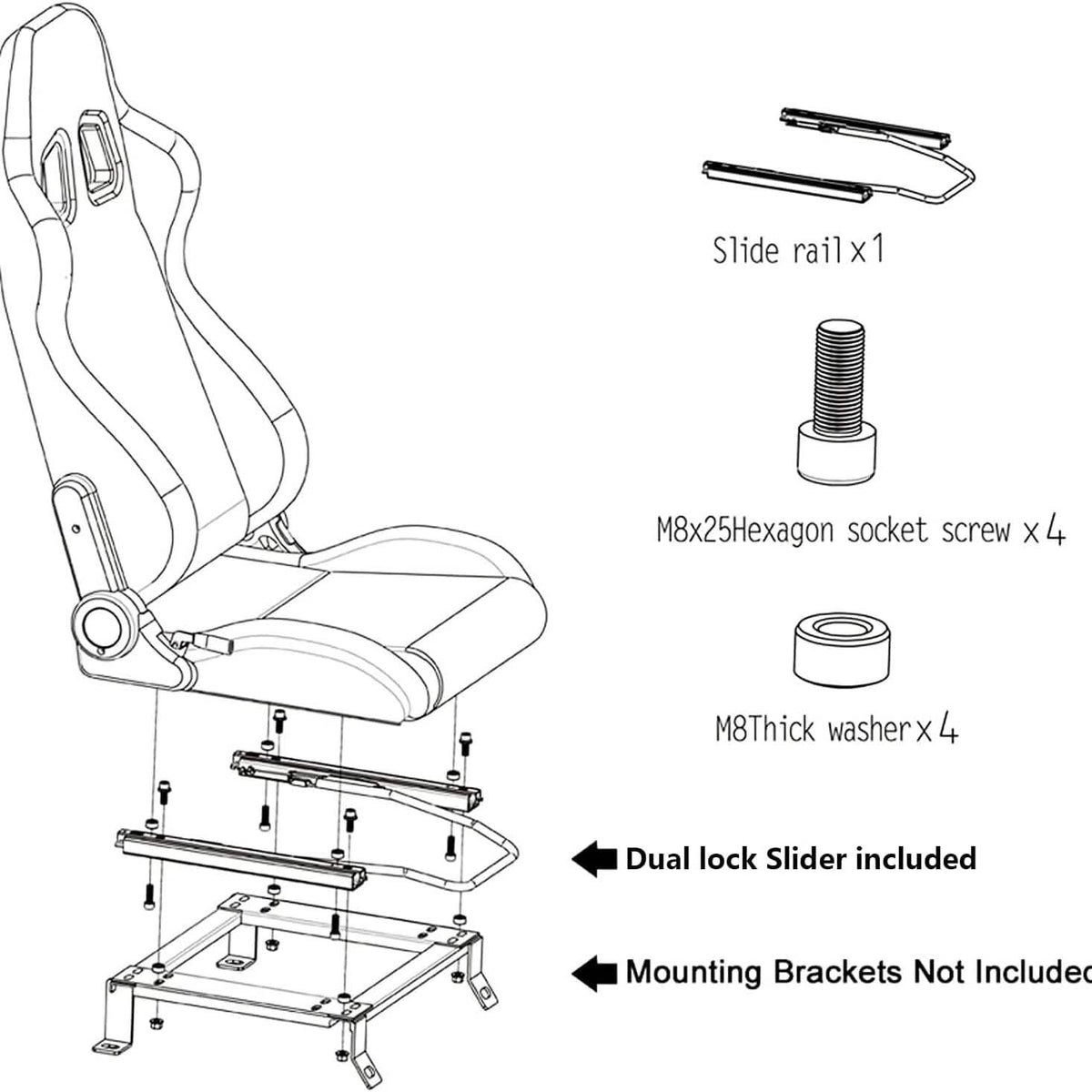 2-Pieces Set: Universal PVC Leather Bucket Seats - A-1 Thread Vault