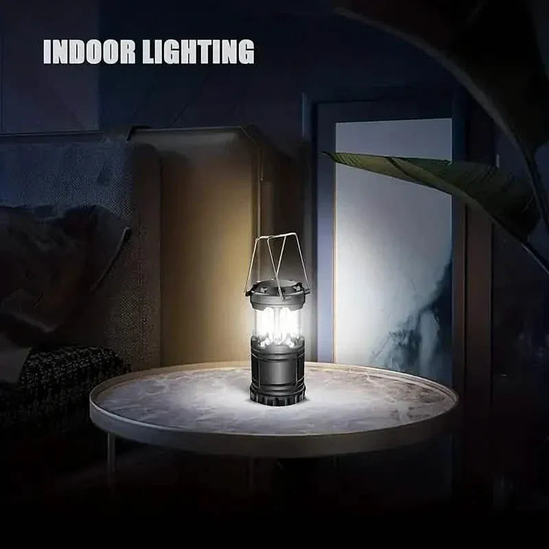 2-Pieces: Super Bright LED Camping Lantern - Portable and Collapsible Emergency Flashlight with Battery Power - A-1 Thread Vault