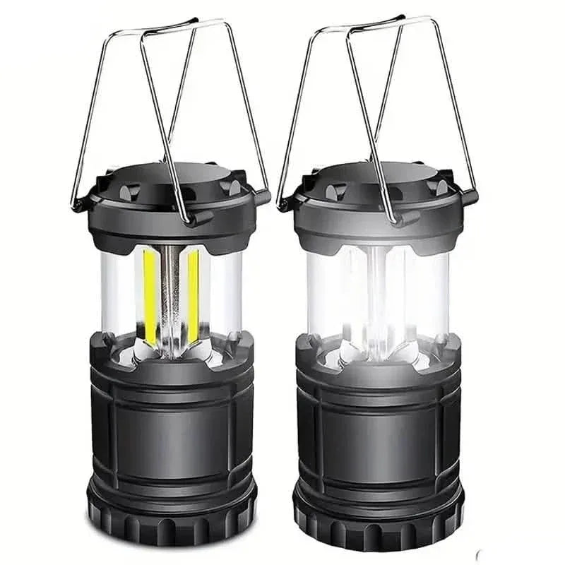 2-Pieces: Super Bright LED Camping Lantern - Portable and Collapsible Emergency Flashlight with Battery Power - A-1 Thread Vault
