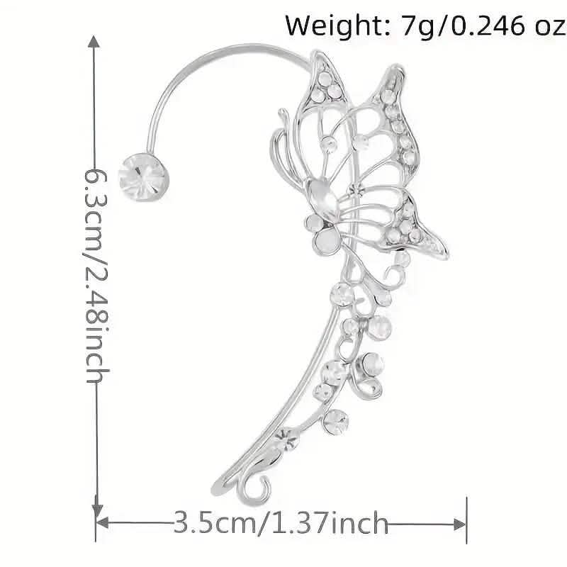 2-Pieces: Trendy Minimalist Style Hip Hop Hollow Butterfly Ear Climber - A-1 Thread Vault