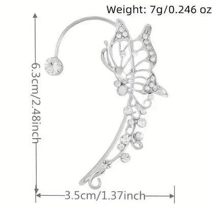 2-Pieces: Trendy Minimalist Style Hip Hop Hollow Butterfly Ear Climber - A-1 Thread Vault