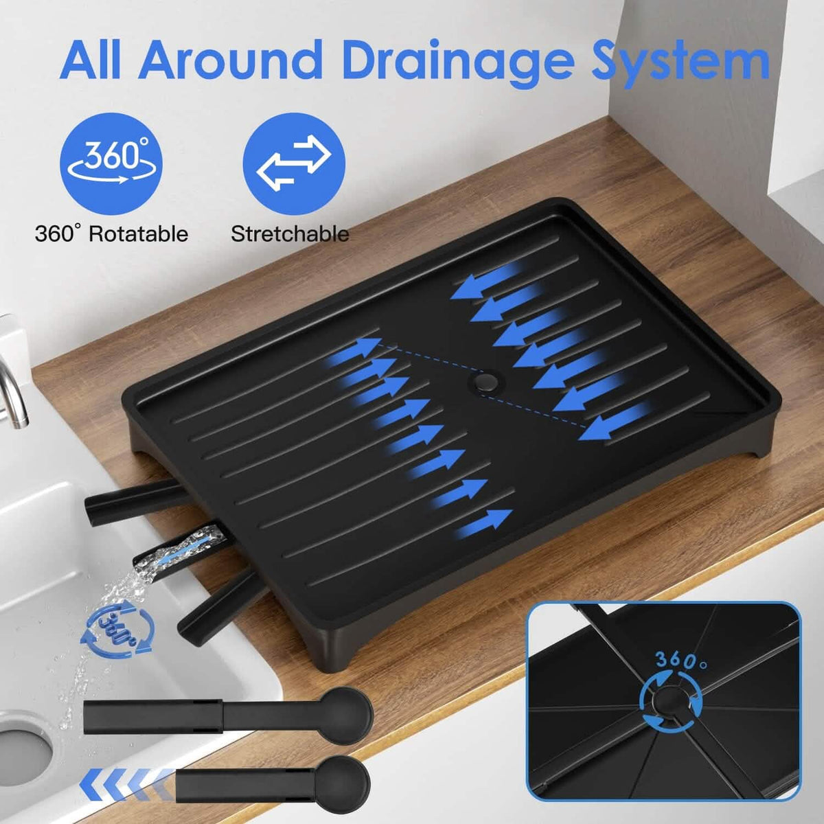 2-Tier Dish Drying Rack with Cup Holder and Drainboard - A-1 Thread Vault