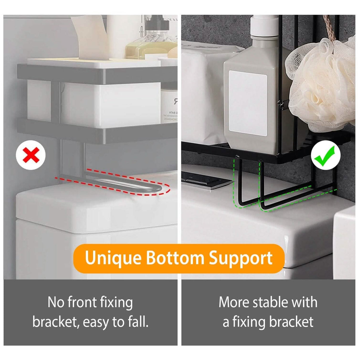 2-Tier Over the Toilet Storage Shelf Rack - A-1 Thread Vault