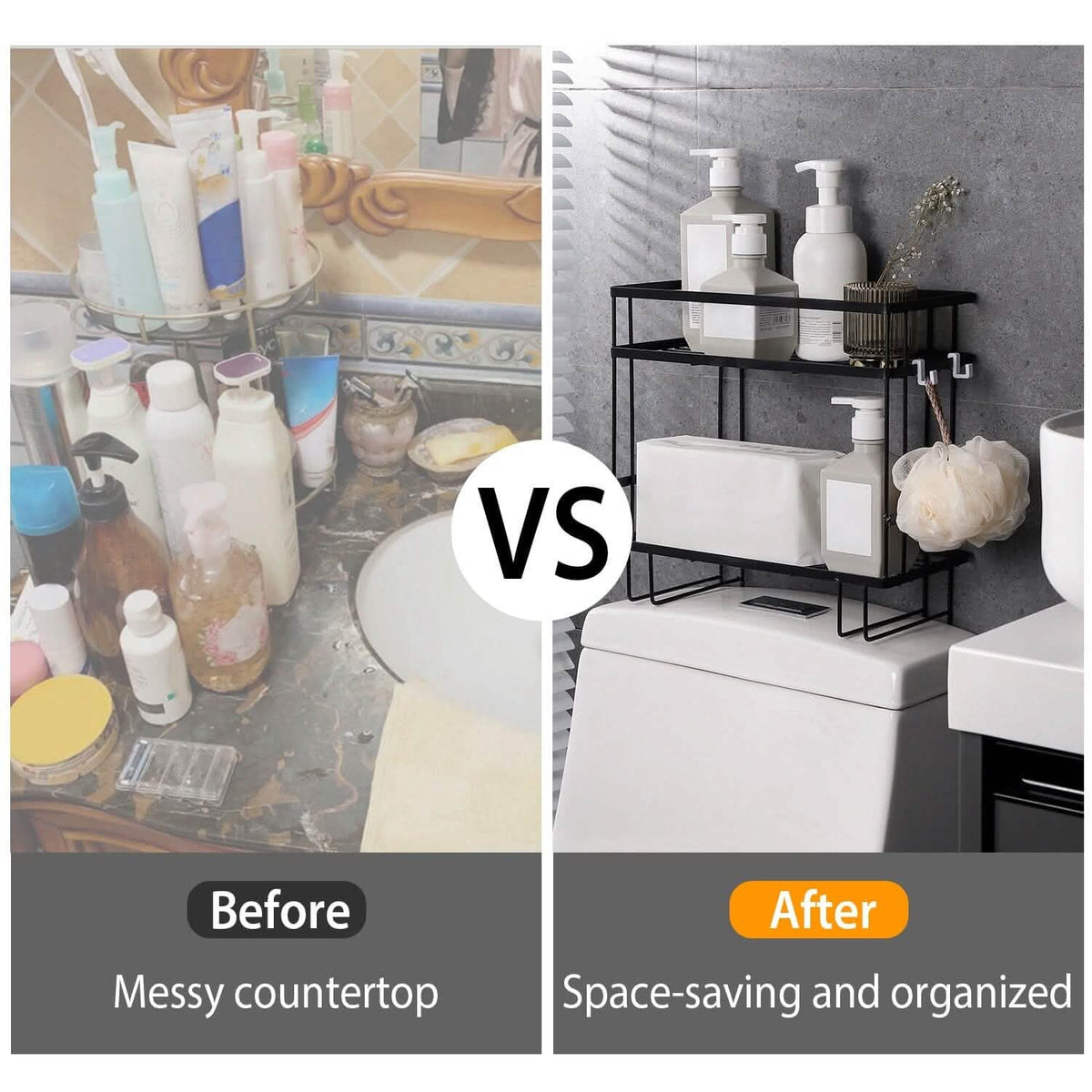2-Tier Over the Toilet Storage Shelf Rack - A-1 Thread Vault