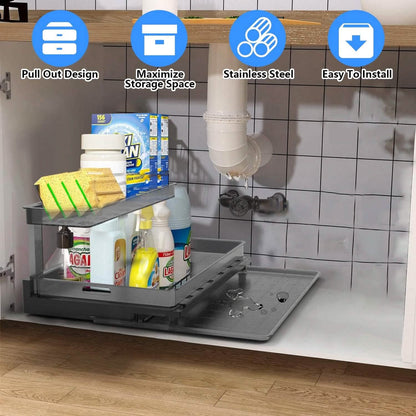 2-Tier Pull Out Under Sink Organizer - A-1 Thread Vault
