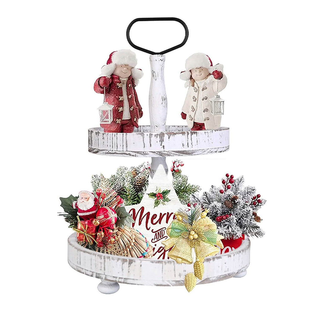 2-Tier Serving Tray Round Farmhouse Kitchen - A-1 Thread Vault