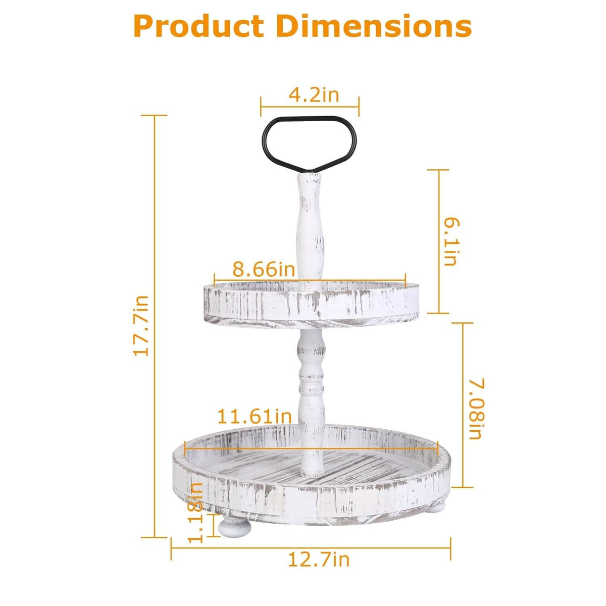 2-Tier Serving Tray Round Farmhouse Kitchen - A-1 Thread Vault