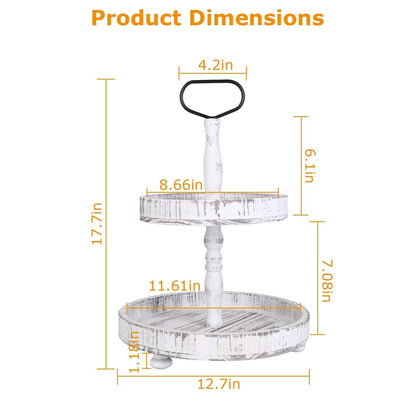 2-Tier Serving Tray Round Farmhouse Kitchen - A-1 Thread Vault
