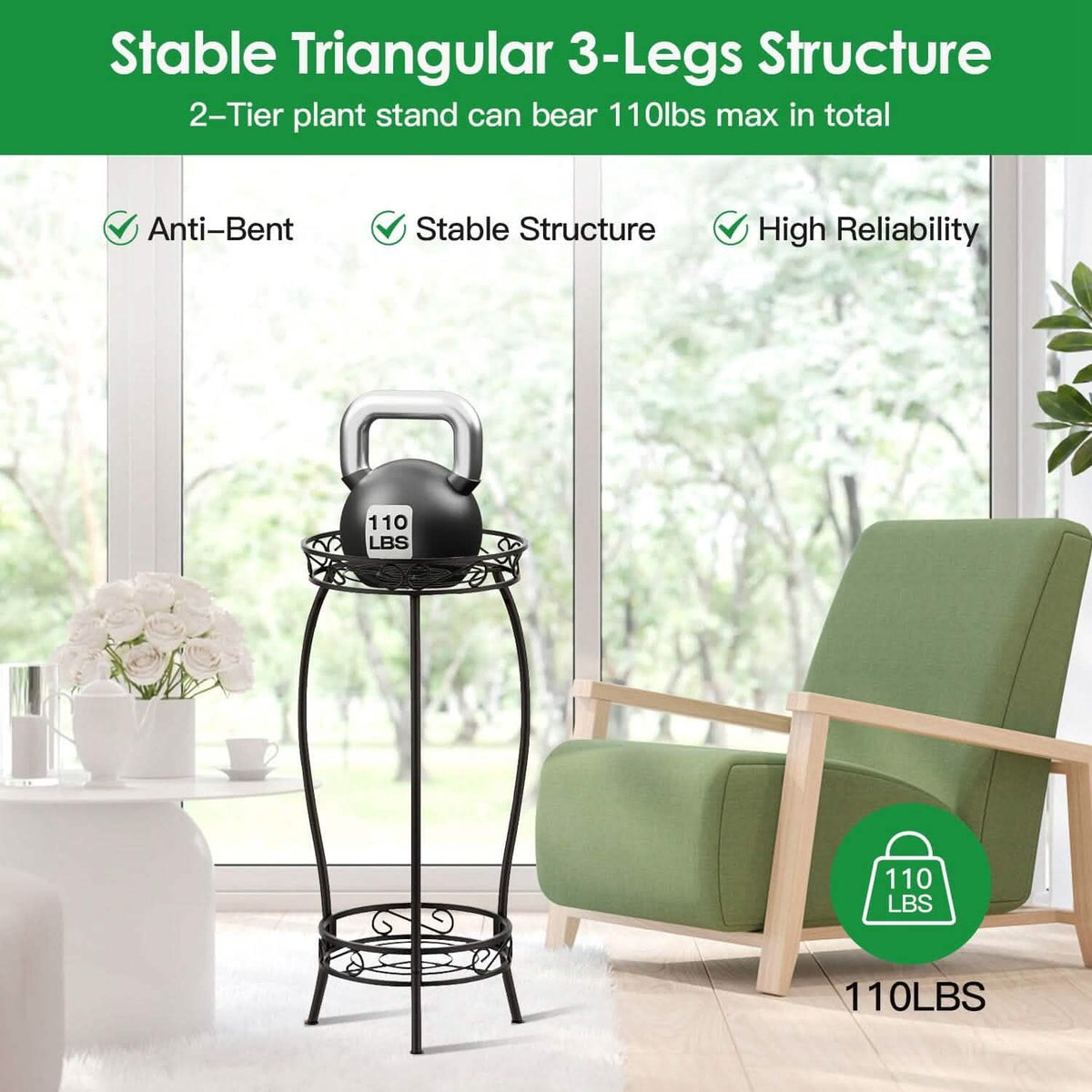 2-Tier Tall Plant Stand Rack Holder - A-1 Thread Vault
