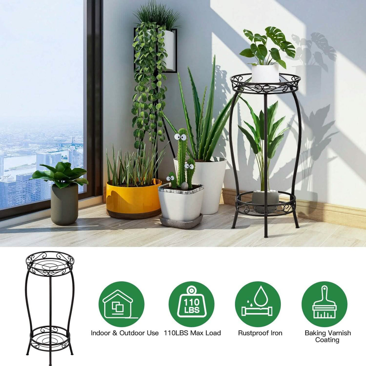 2-Tier Tall Plant Stand Rack Holder - A-1 Thread Vault