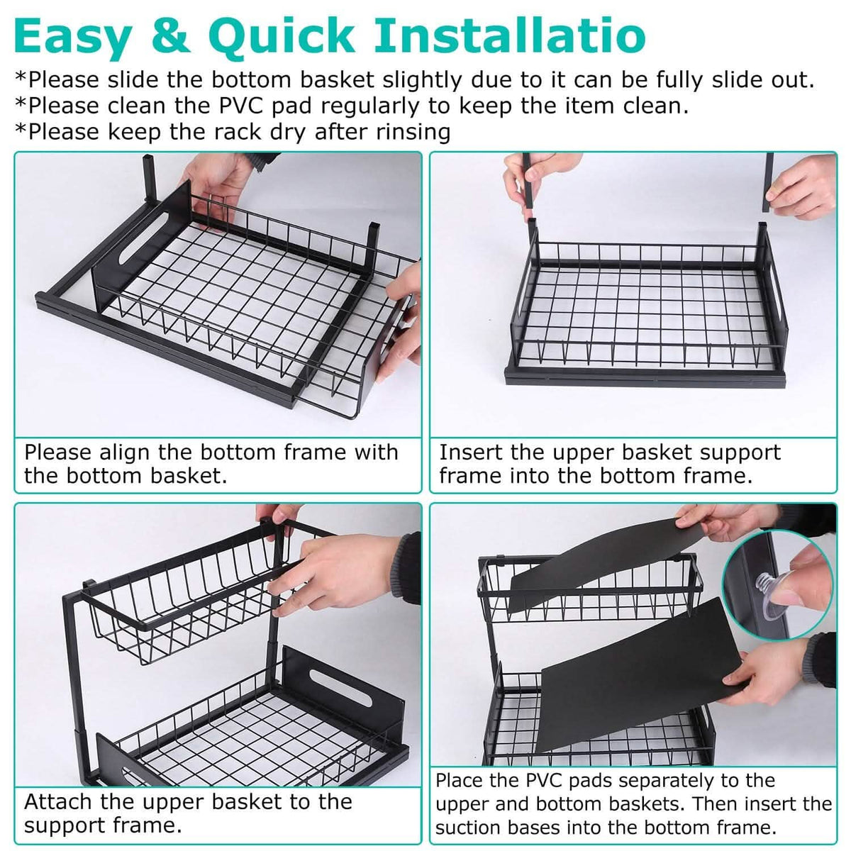 2-Tier Under Sink Organizer Pull Out Basket Storage - A-1 Thread Vault